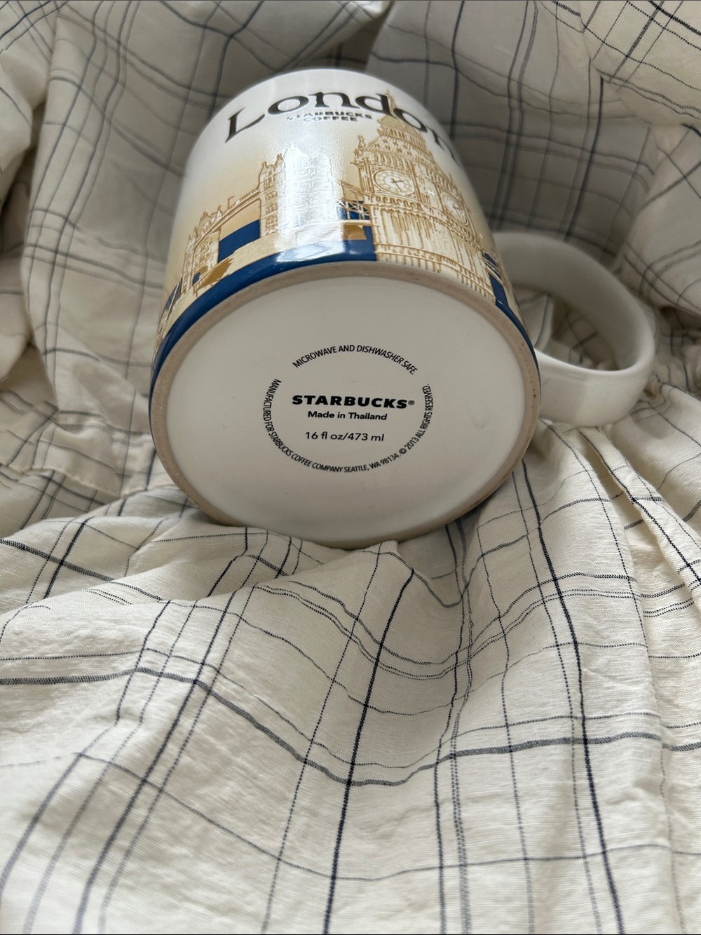 Starbucks London Mug - White Exterior with Dark Blue Interior NWOT - Picture 3 of 4